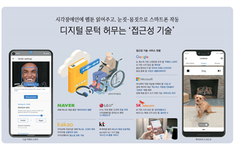 시각장애인에 웹툰 읽어주고, 눈짓·몸짓으로 스마트폰 작동 디지털 문턱 허무는 '접근성 기술'을 정리한 인포그래픽(출처 매일경제)